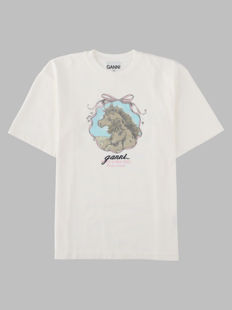 Ganni Women T-Shirt "Qixi" Con Stampa GANNI