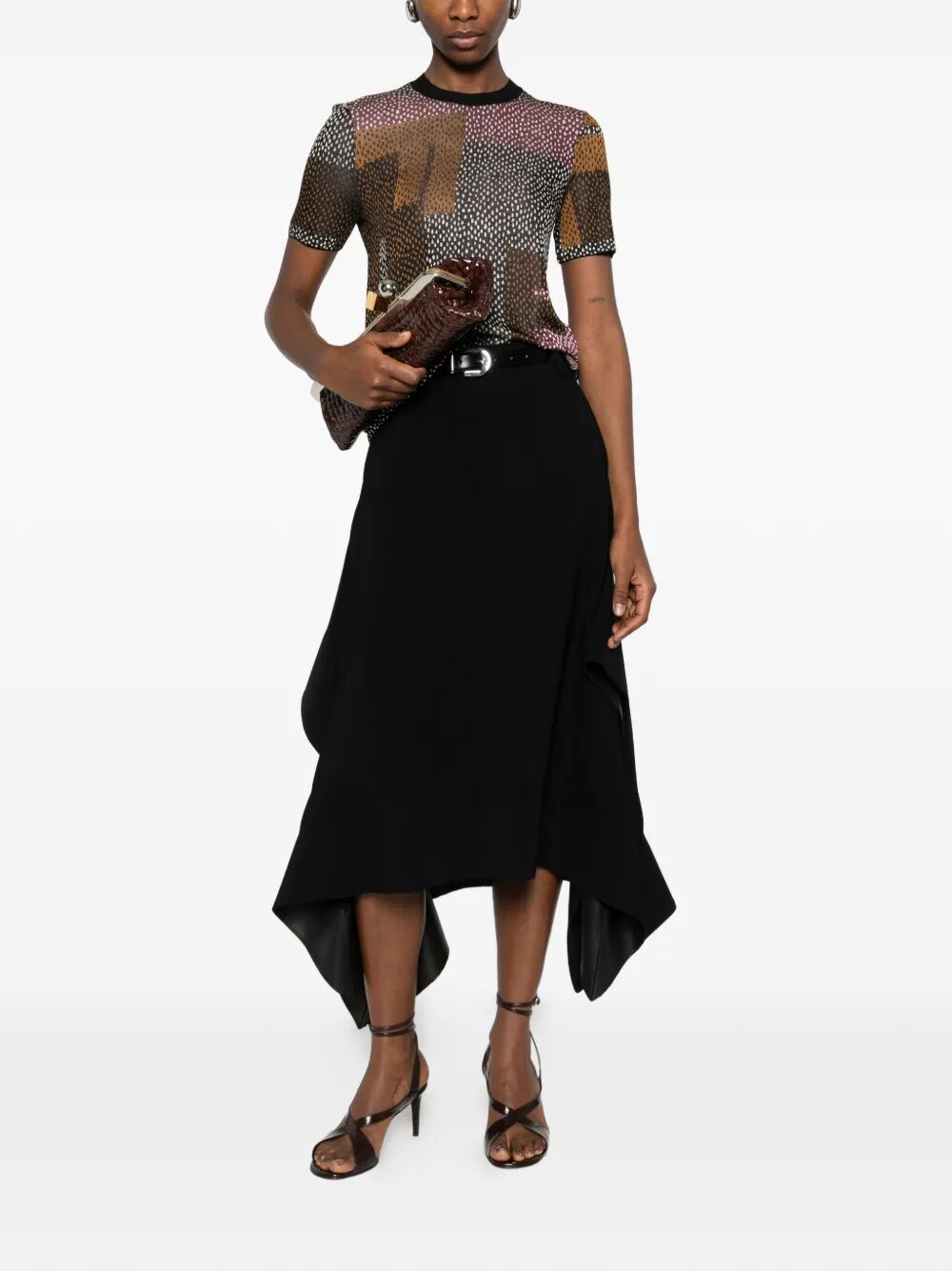 Fendi Women Peppered-Motif Short-Sleeved Jumper FENDI