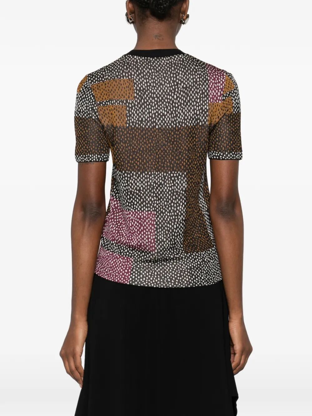 Fendi Women Peppered-Motif Short-Sleeved Jumper FENDI