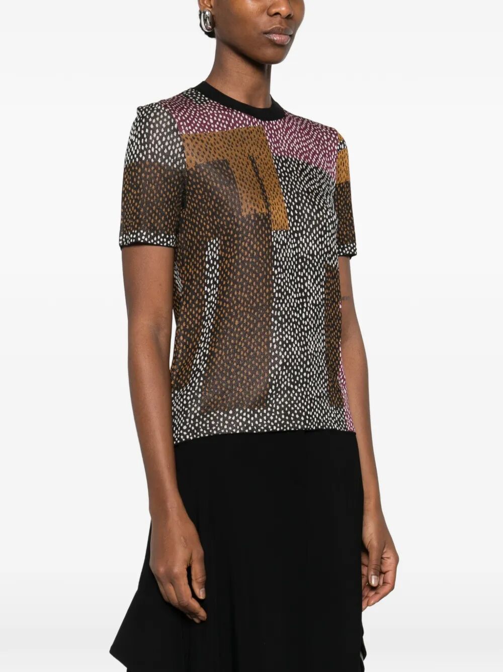 Fendi Women Peppered-Motif Short-Sleeved Jumper FENDI