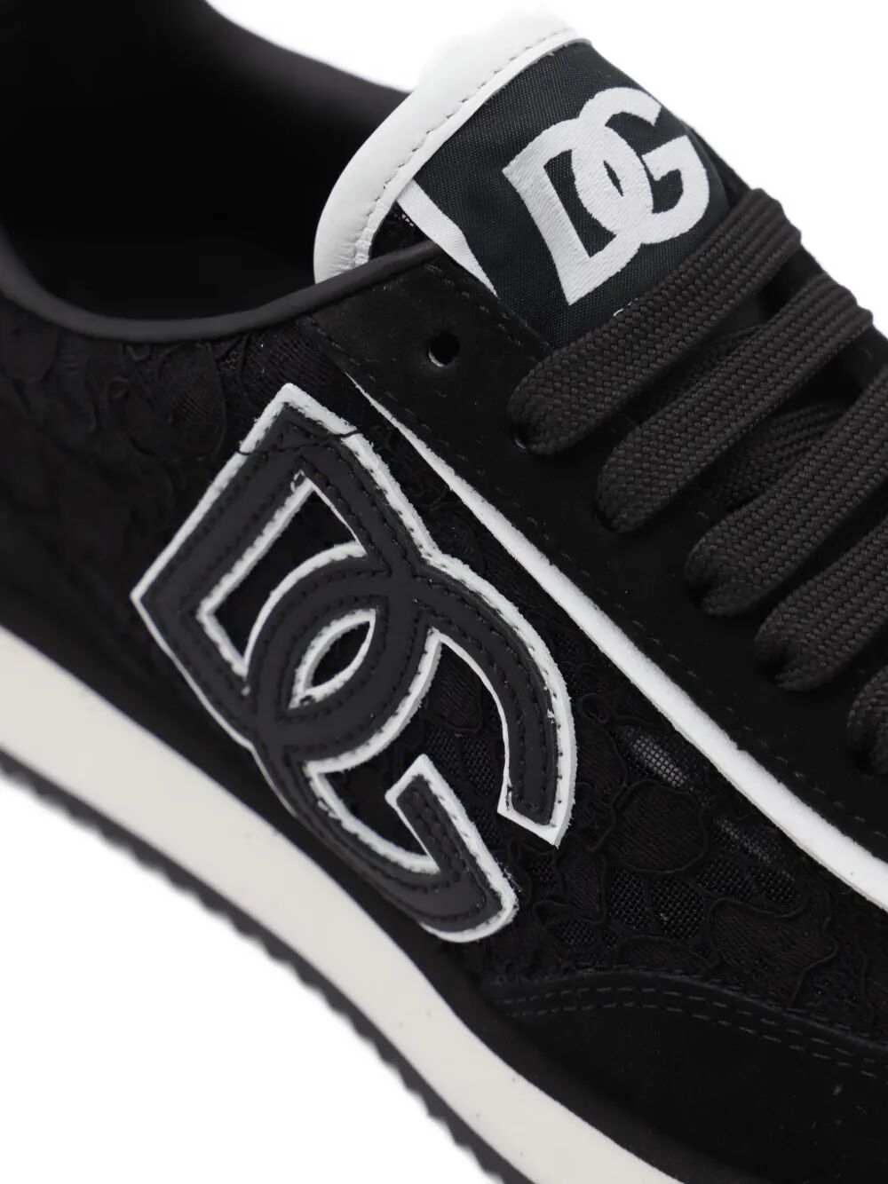 Dolce & Gabbana Women Dg Cushion Lace-Detailed Suede Sneakers DOLCE & GABBANA