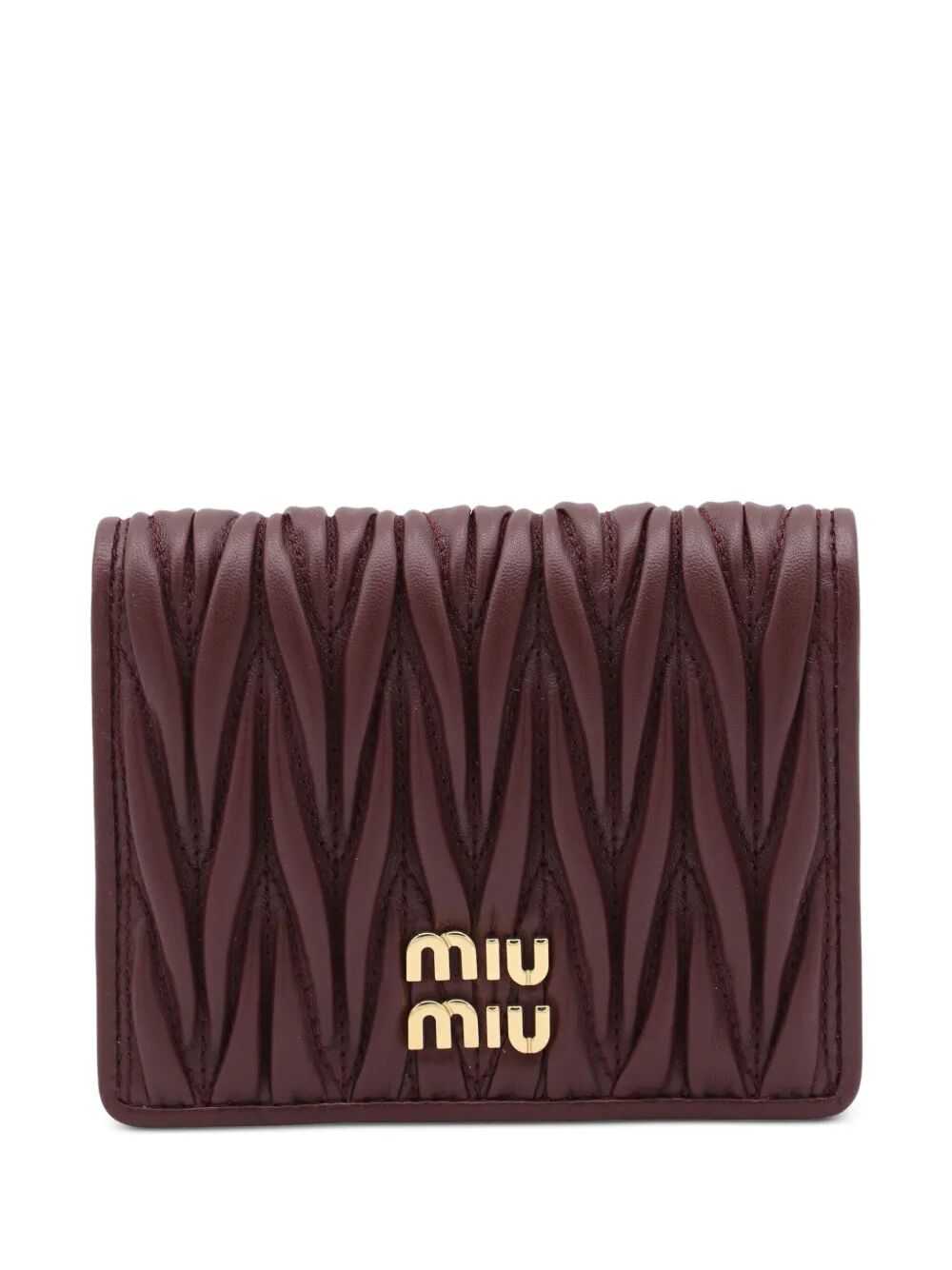 Miu Miu Women Small Matelassé Nappa Leather Wallet With Snap Closure MIU MIU