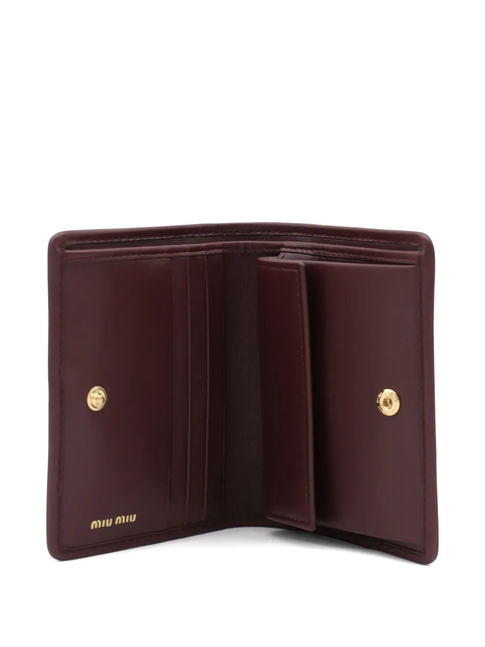 Miu Miu Women Small Matelassé Nappa Leather Wallet With Snap Closure MIU MIU