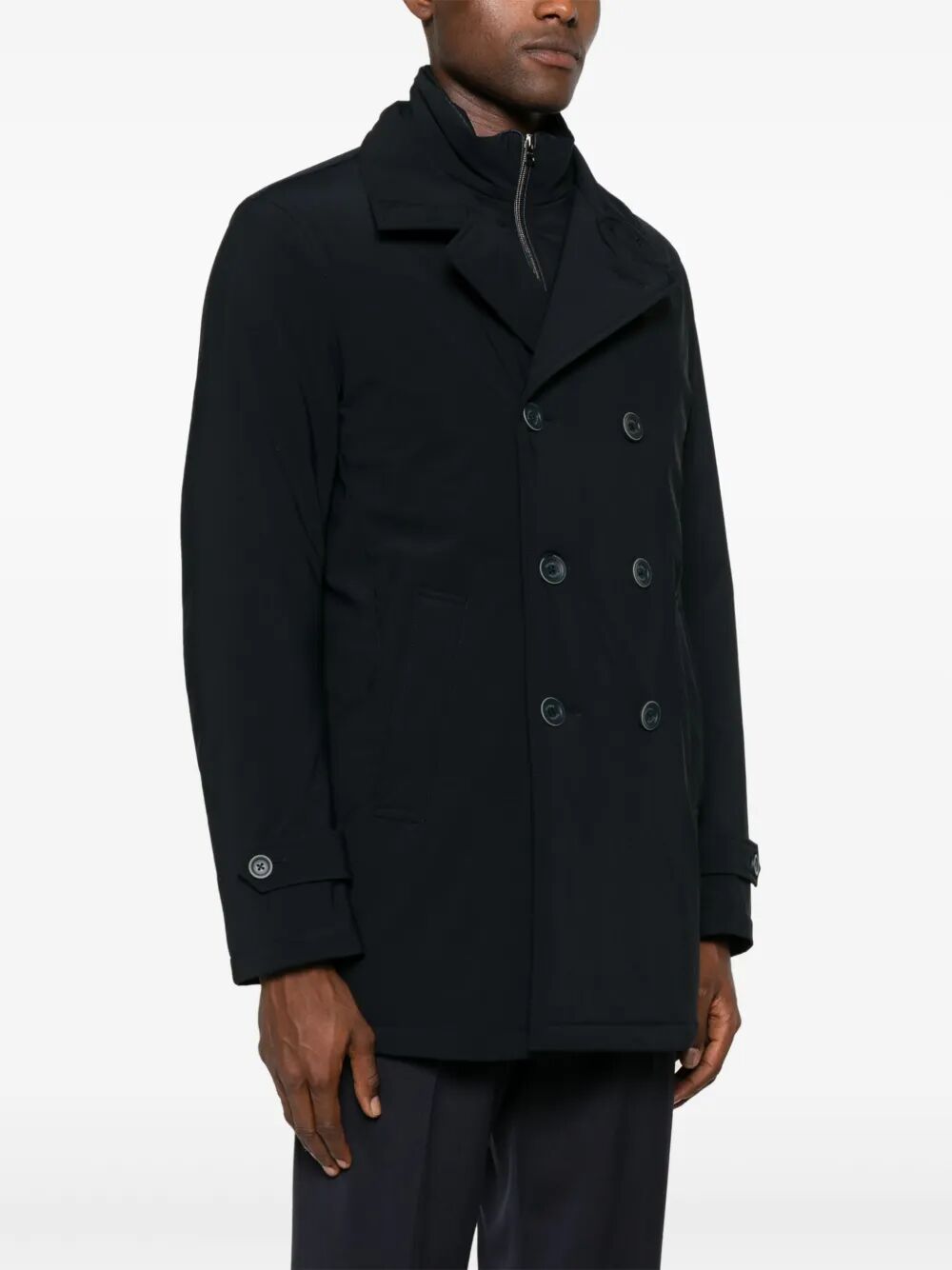Herno Men Double-Breasted Nylon Down Jacket HERNO