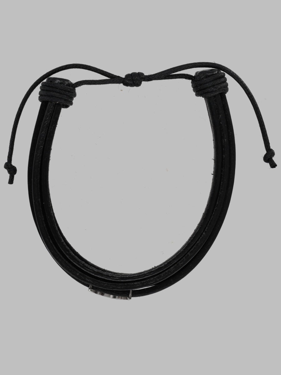 Saint Laurent Men Bracciale Cassandre In Pelle SAINT LAURENT