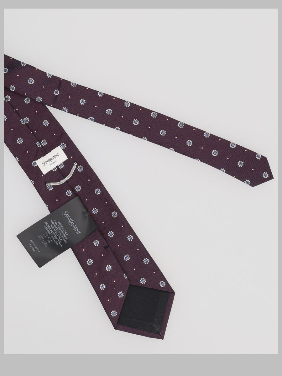 Saint Laurent Men Cravatta In Jacquard Di Seta SAINT LAURENT