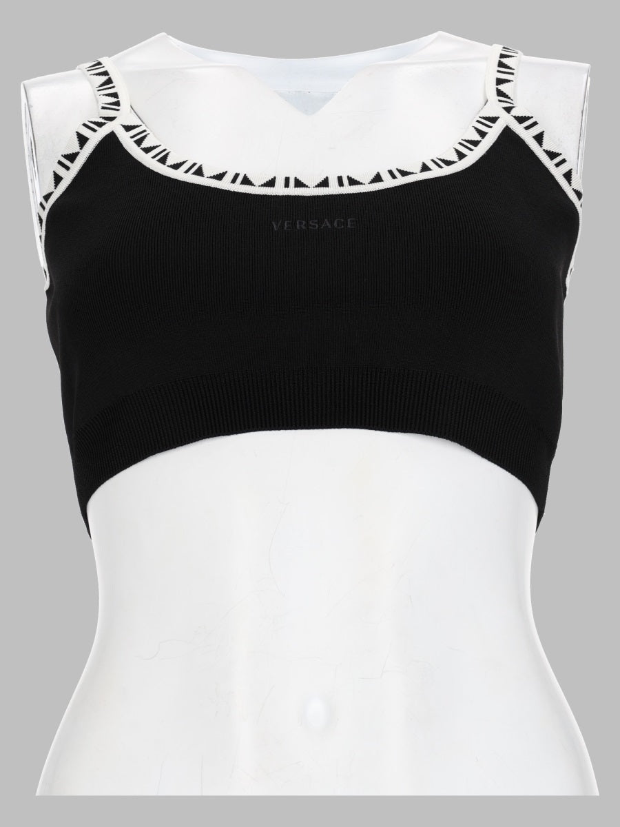 Versace Women Top Cropped A Coste Con Logo VERSACE