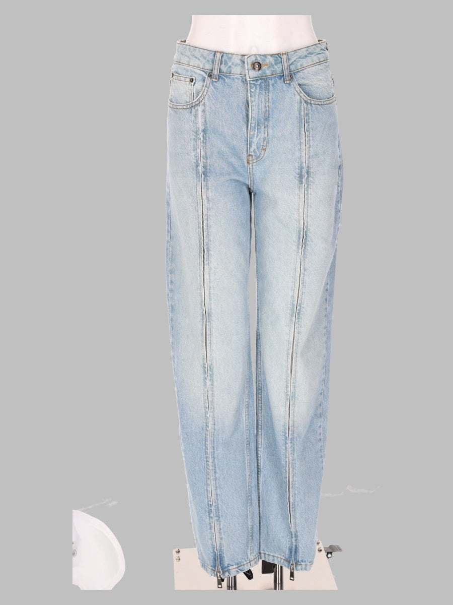 Rotate Women Jeans Dritto In Denim Con Zip ROTATE