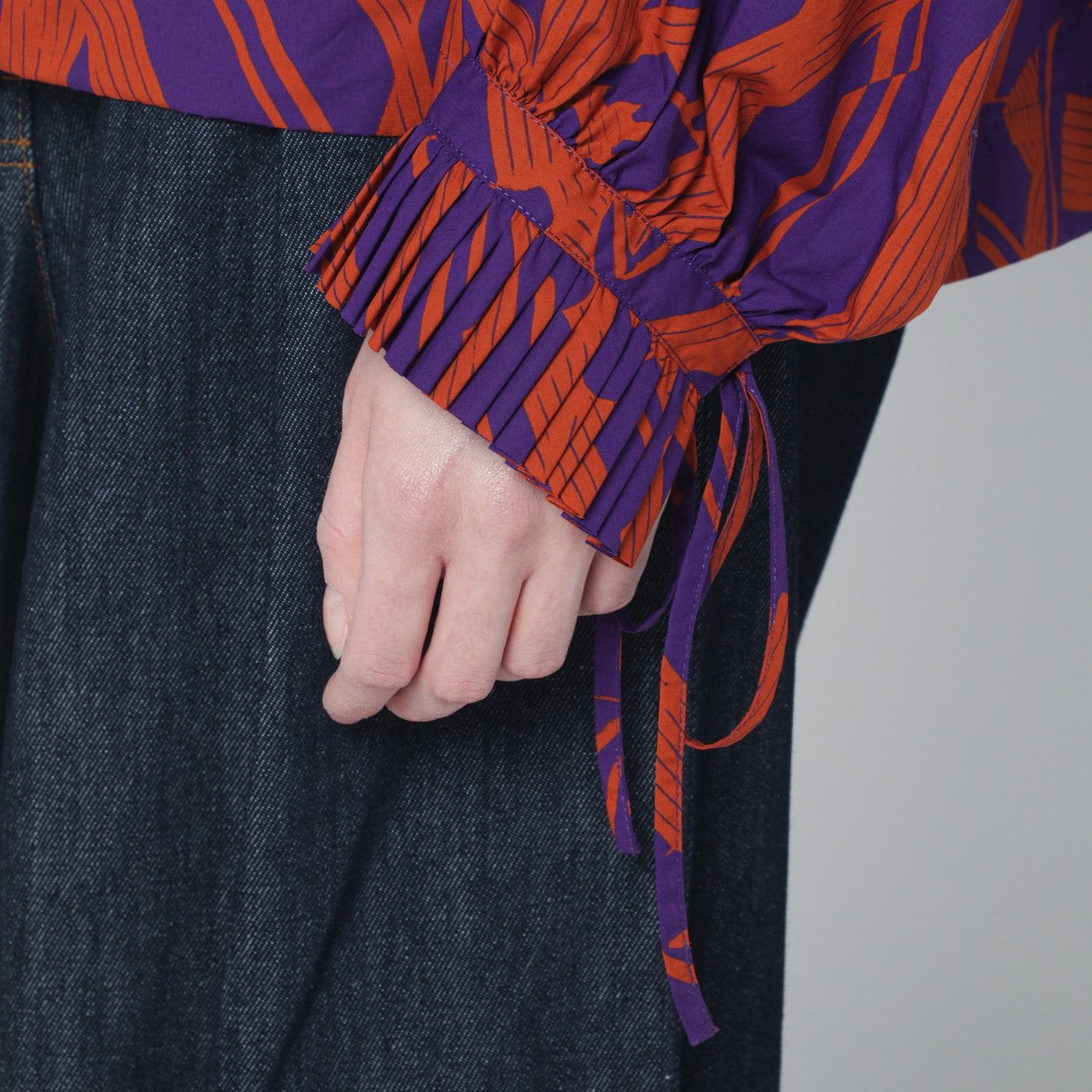 Dries Van Noten Loose Shirt With Ruffle Details And Crushed Stripe Print Women DRIES VAN NOTEN