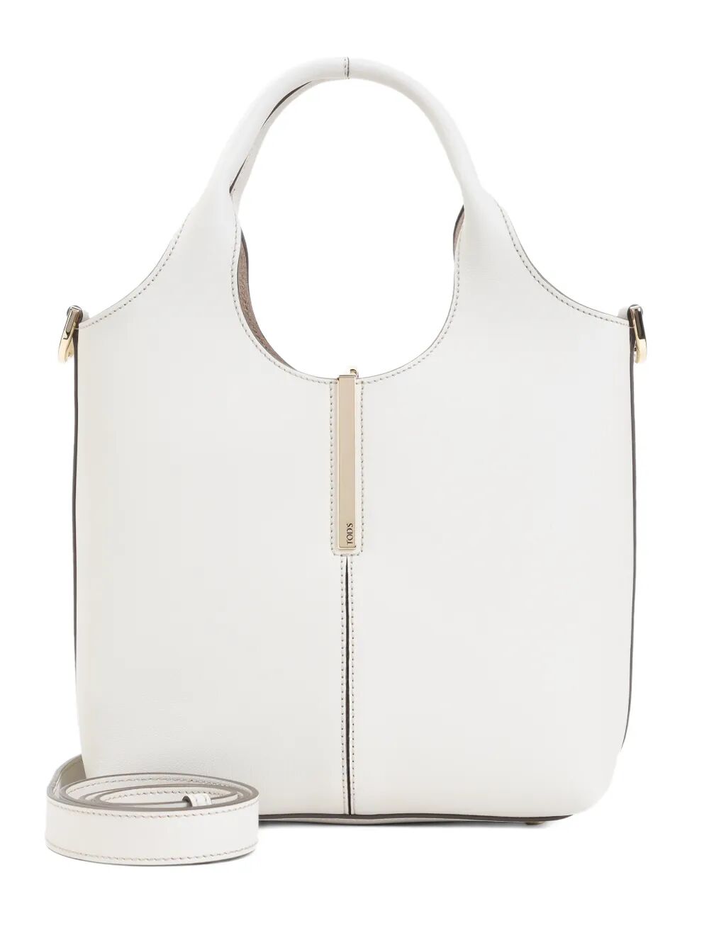 Tod's Women Leather Mini Tote Bag With Branded Metal Bar Accessory TOD'S