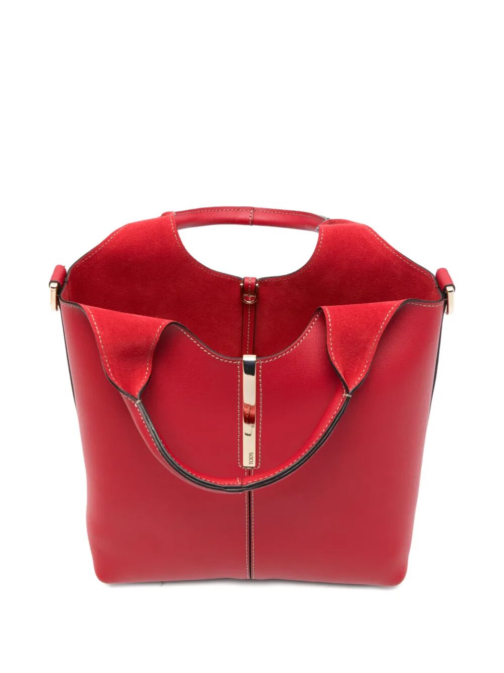Tod's Women Leather Mini Tote Bag With Branded Metal Bar Accessory TOD'S