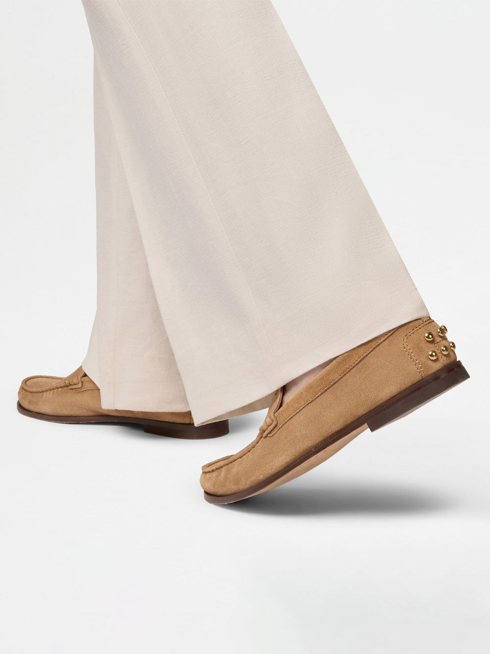 Tod's Women Suede Slipper Loafers With Metal Detailing TOD'S