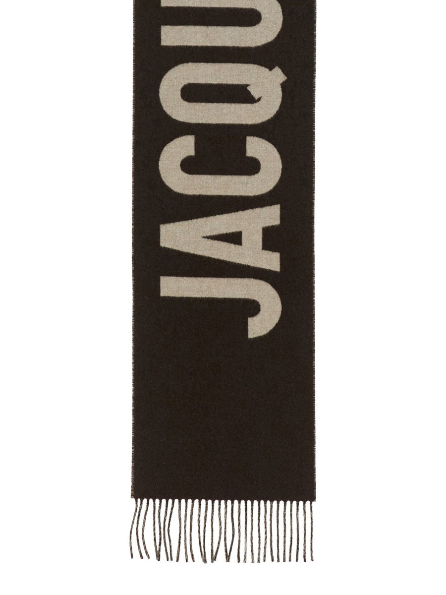 Jacquemus Unisex Sciarpa In Lana Con Frange E Logo JACQUEMUS