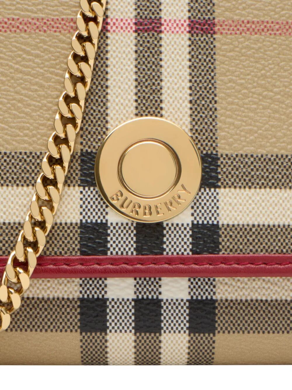Burberry Women Check Chain Strap Wallet BURBERRY