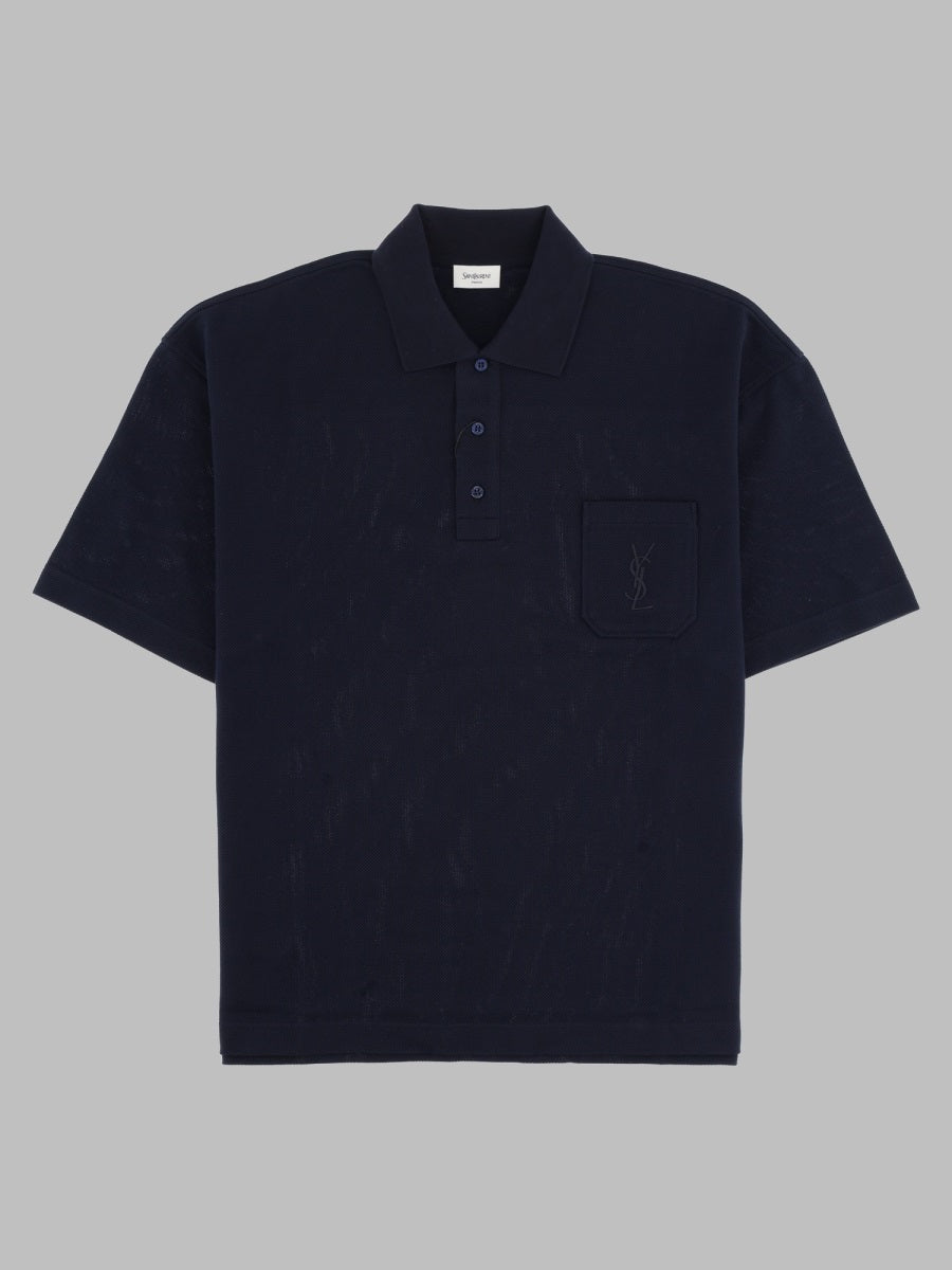 Saint Laurent Men Polo Cassandre In Piqué Di Cotone SAINT LAURENT