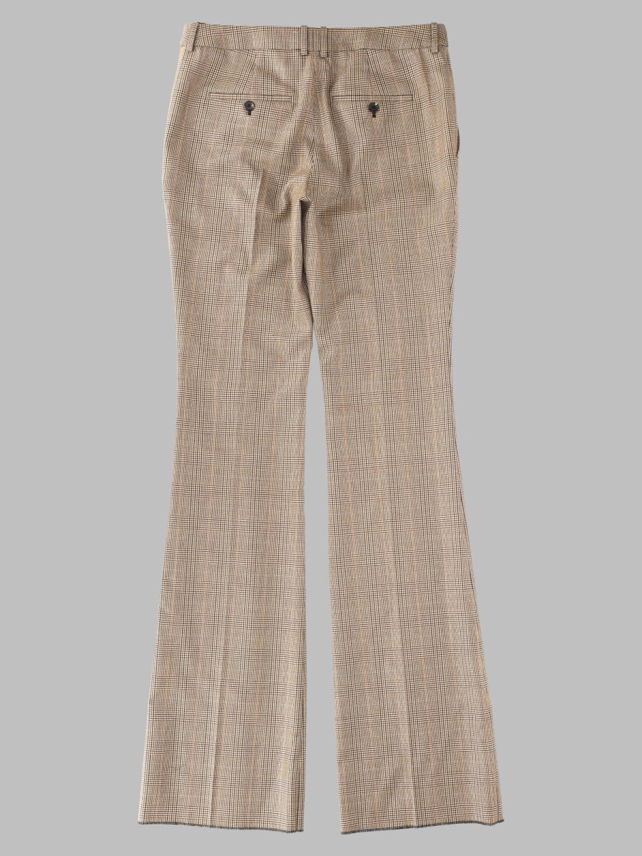 Saint Laurent Women Pantalone Svasato In Lana Pied De Poule Principe Di Galles SAINT LAURENT