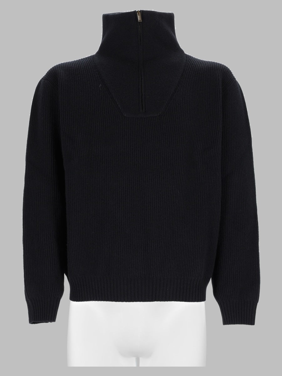 Saint Laurent Men Pullover Con Mezza Zip In Lana A Coste SAINT LAURENT