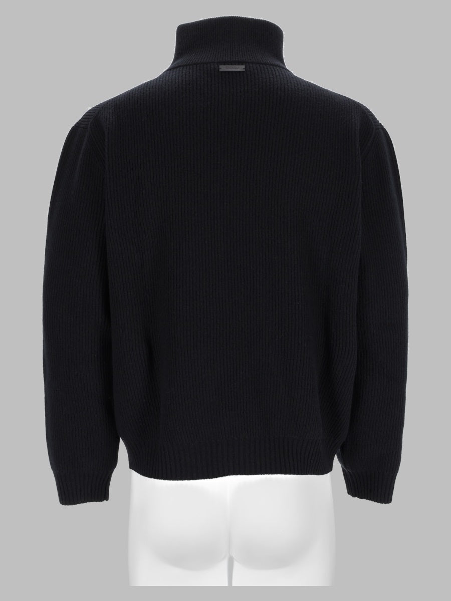 Saint Laurent Men Pullover Con Mezza Zip In Lana A Coste SAINT LAURENT