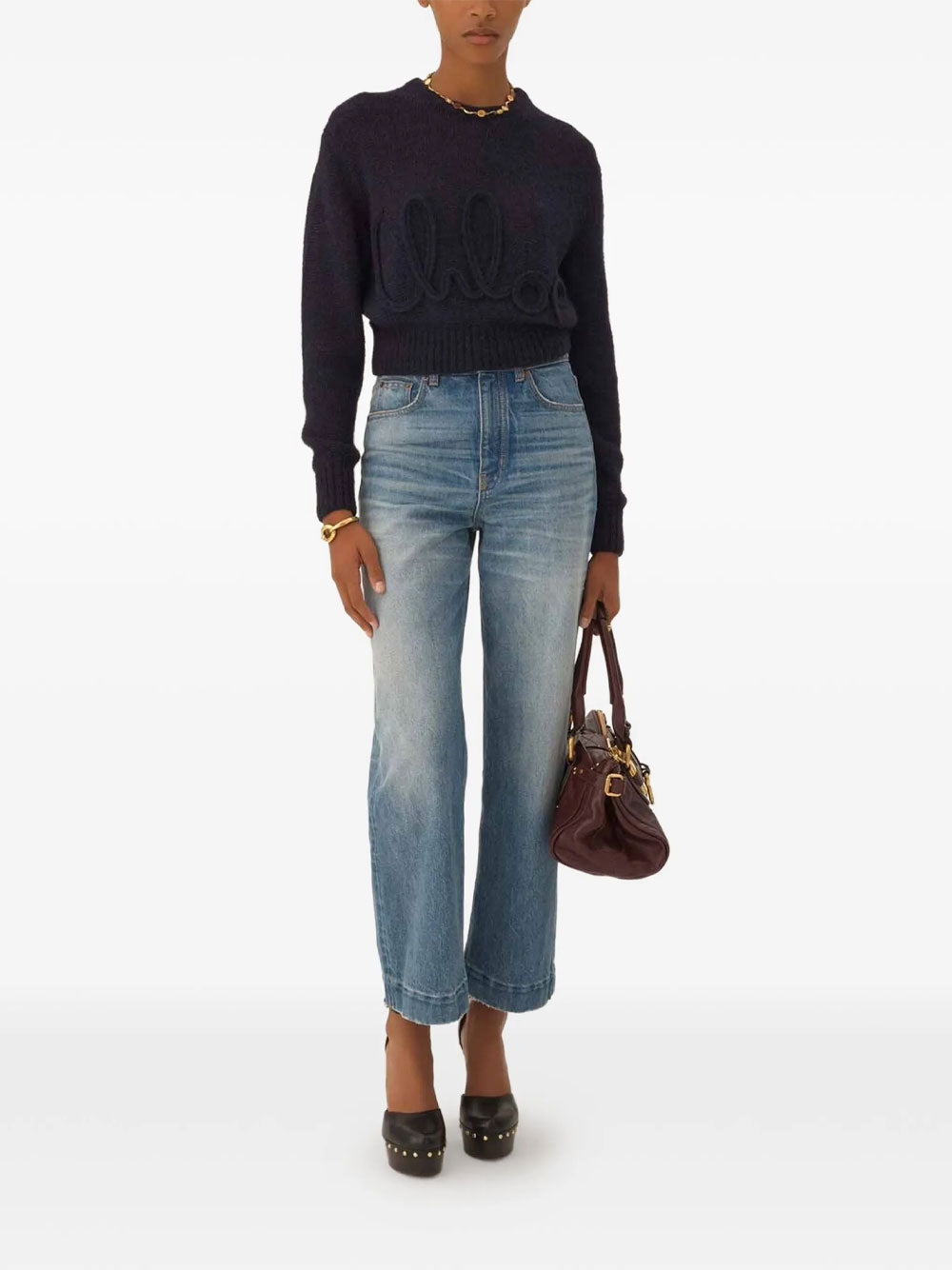 Chloe Women High-Rise Cropped Denim Jeans CHLOE