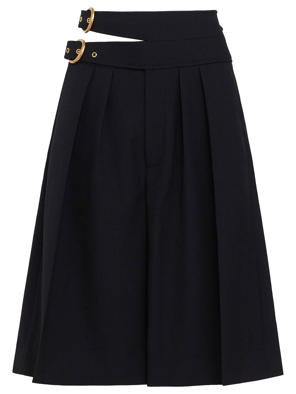 Chloe Women Double Belt Wool Bermudas CHLOE