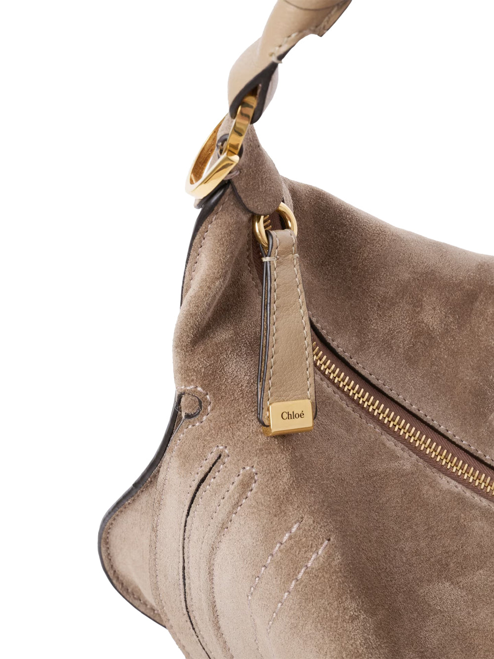 Chloe Women Small Marcie Shoulder Bag In Suede Leather CHLOE