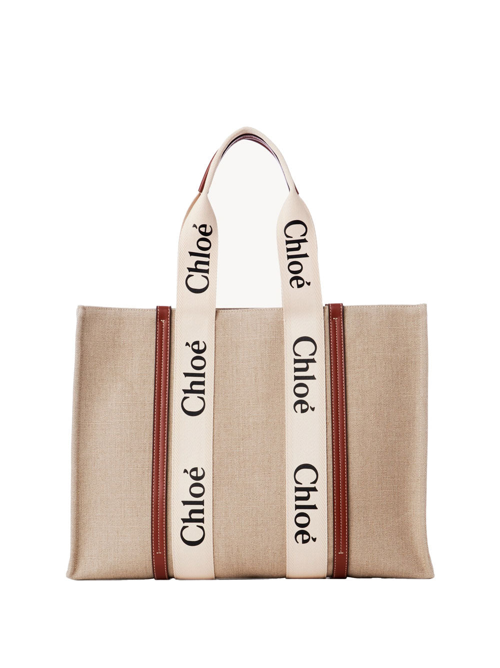 Chloe Women Large Woody Tote Bag In Linen CHLOE