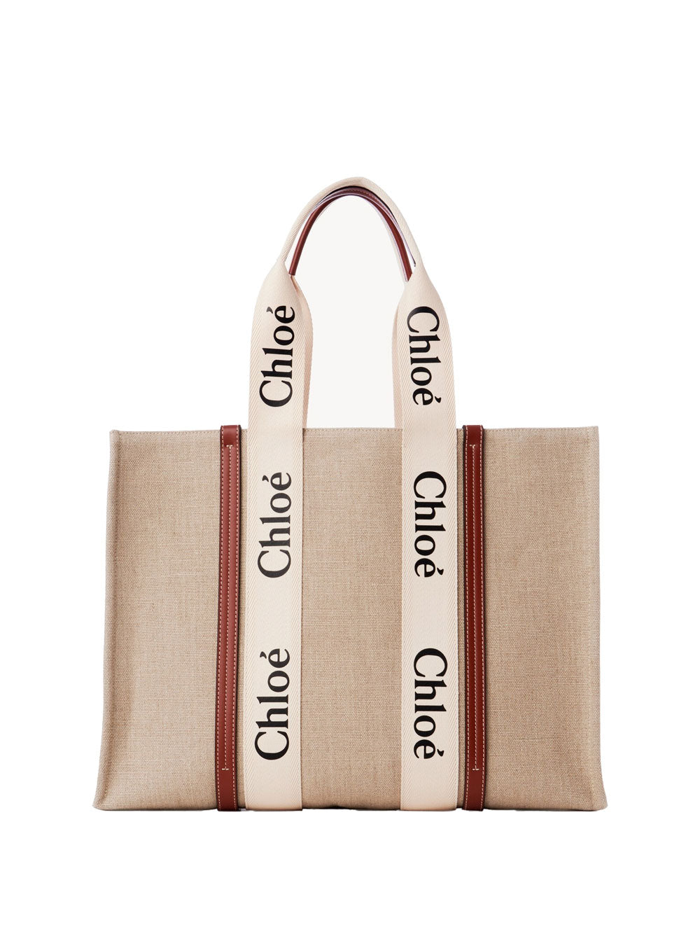 Chloe Women Large Woody Tote Bag In Linen CHLOE
