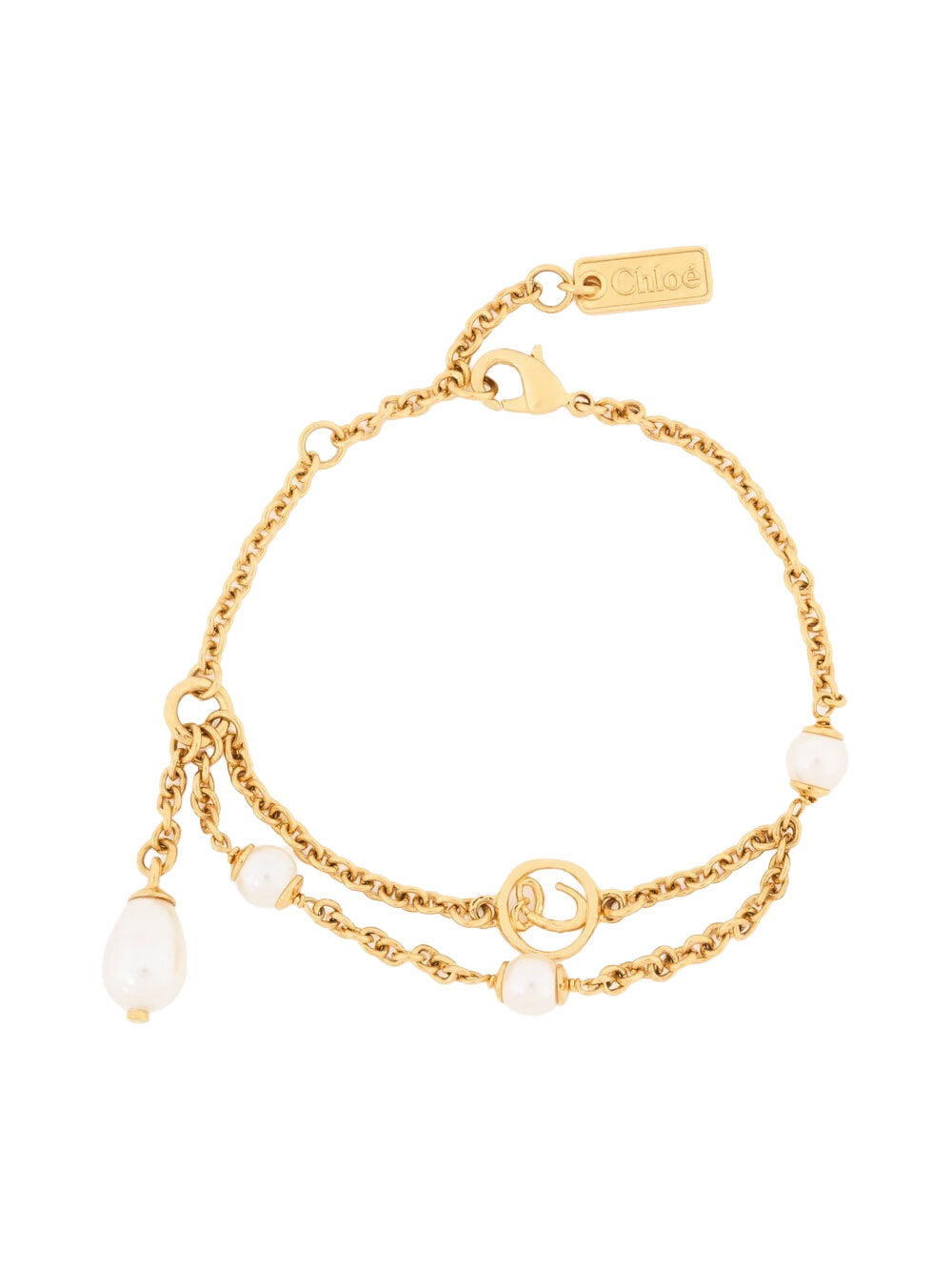 Chloe Women The Chloé Classy Brass And Glass Pearl Bracelet CHLOE