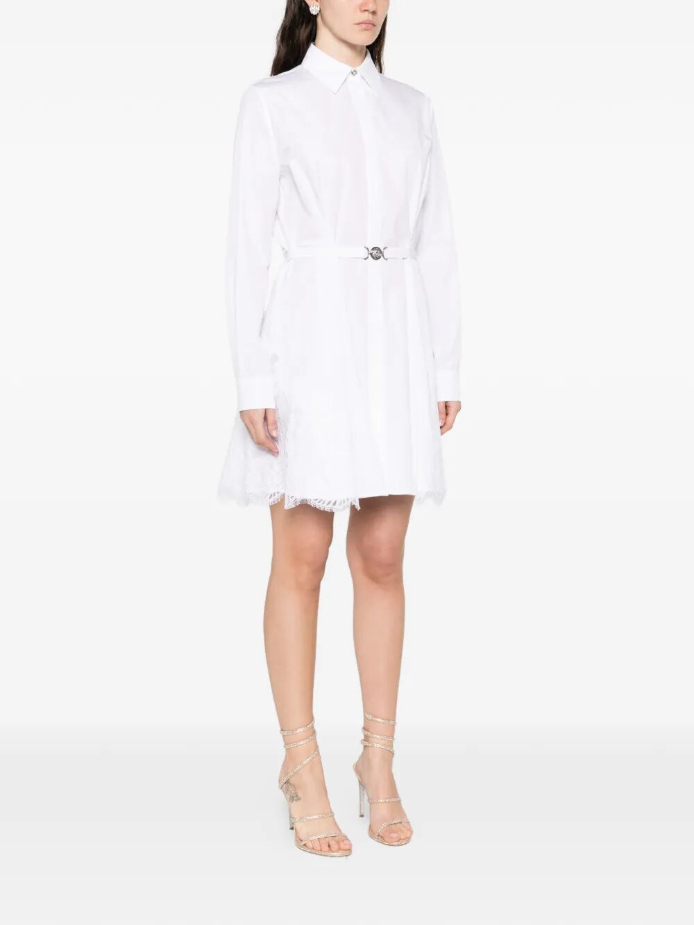 Versace Women Belted Cotton Shirt Dress VERSACE
