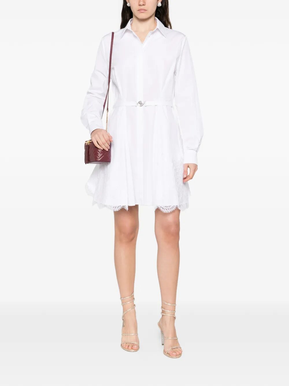 Versace Women Belted Cotton Shirt Dress VERSACE