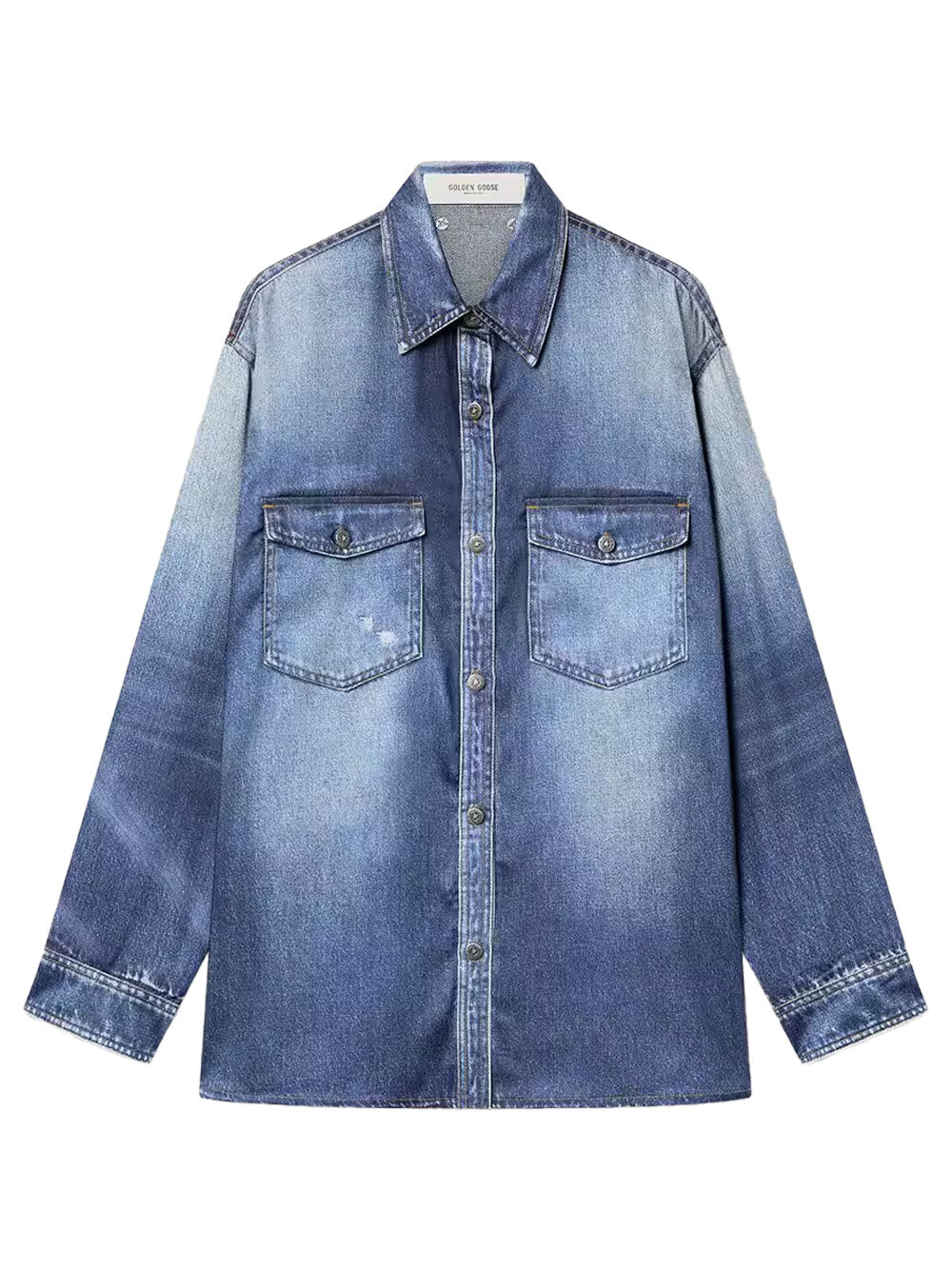 Golden Goose Women Lived-In Denim Effect Oversized Shirt GOLDEN GOOSE