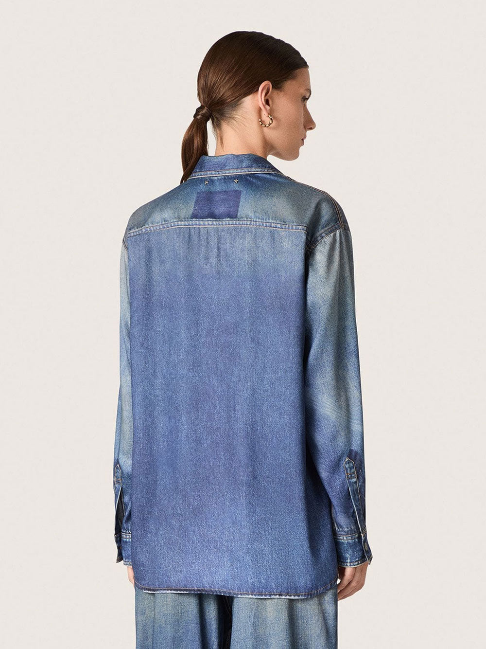 Golden Goose Women Lived-In Denim Effect Oversized Shirt GOLDEN GOOSE