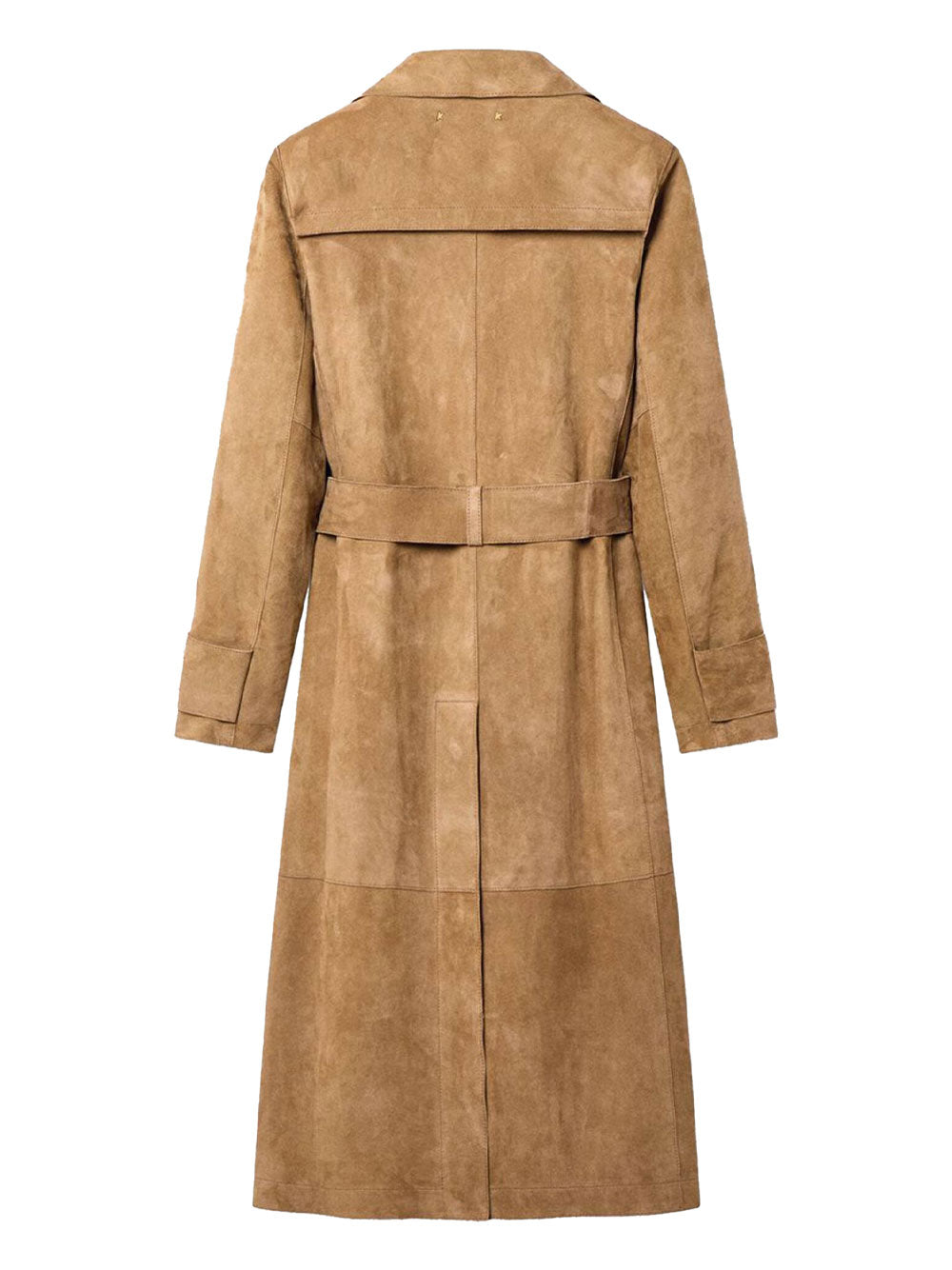 Golden Goose Women Waxed Treatment With Lived-In Effect Suede Trench Coat GOLDEN GOOSE
