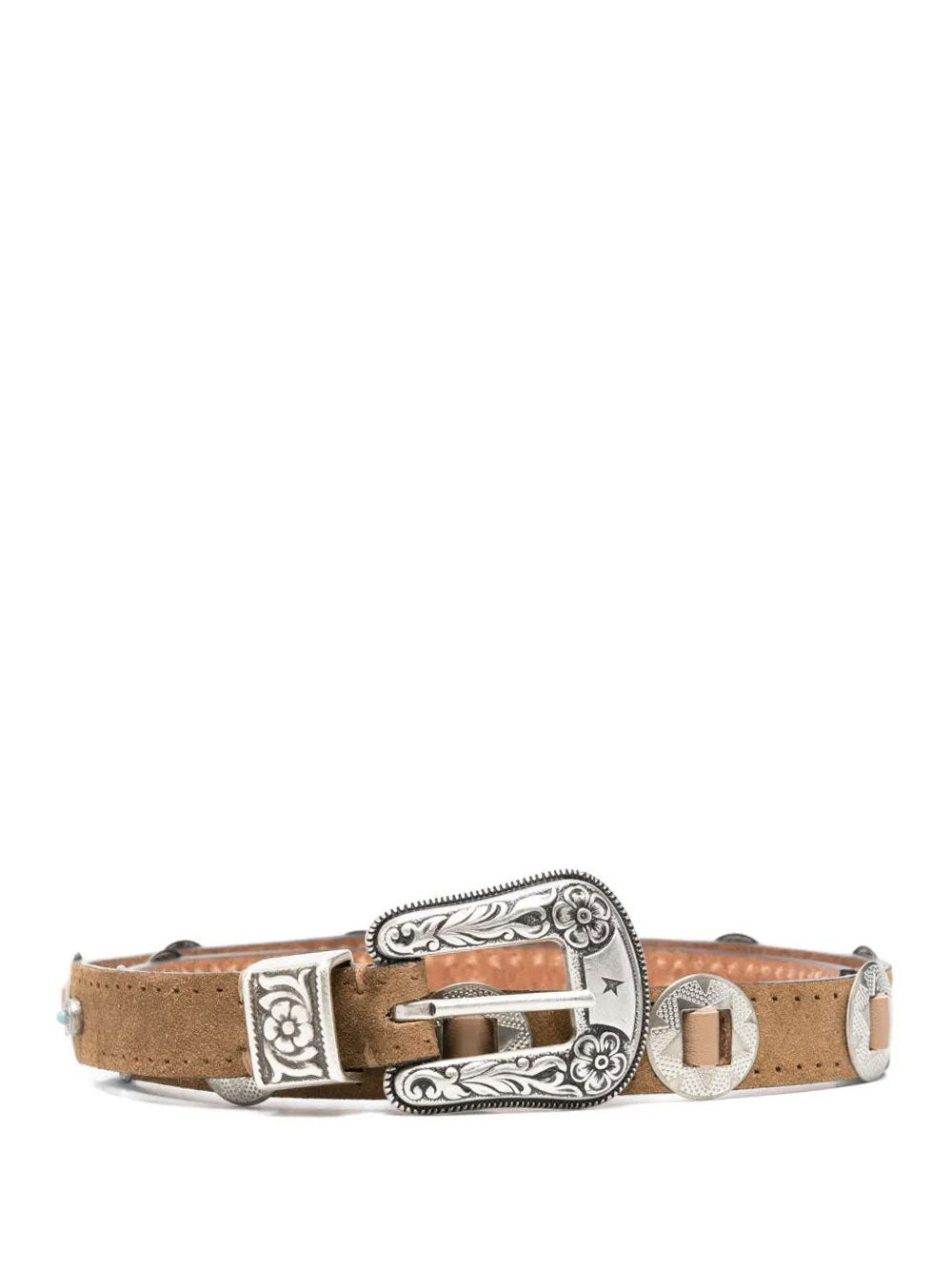 Golden Goose Women Lace Nabuk Thin Belt With Decorative Inlays GOLDEN GOOSE
