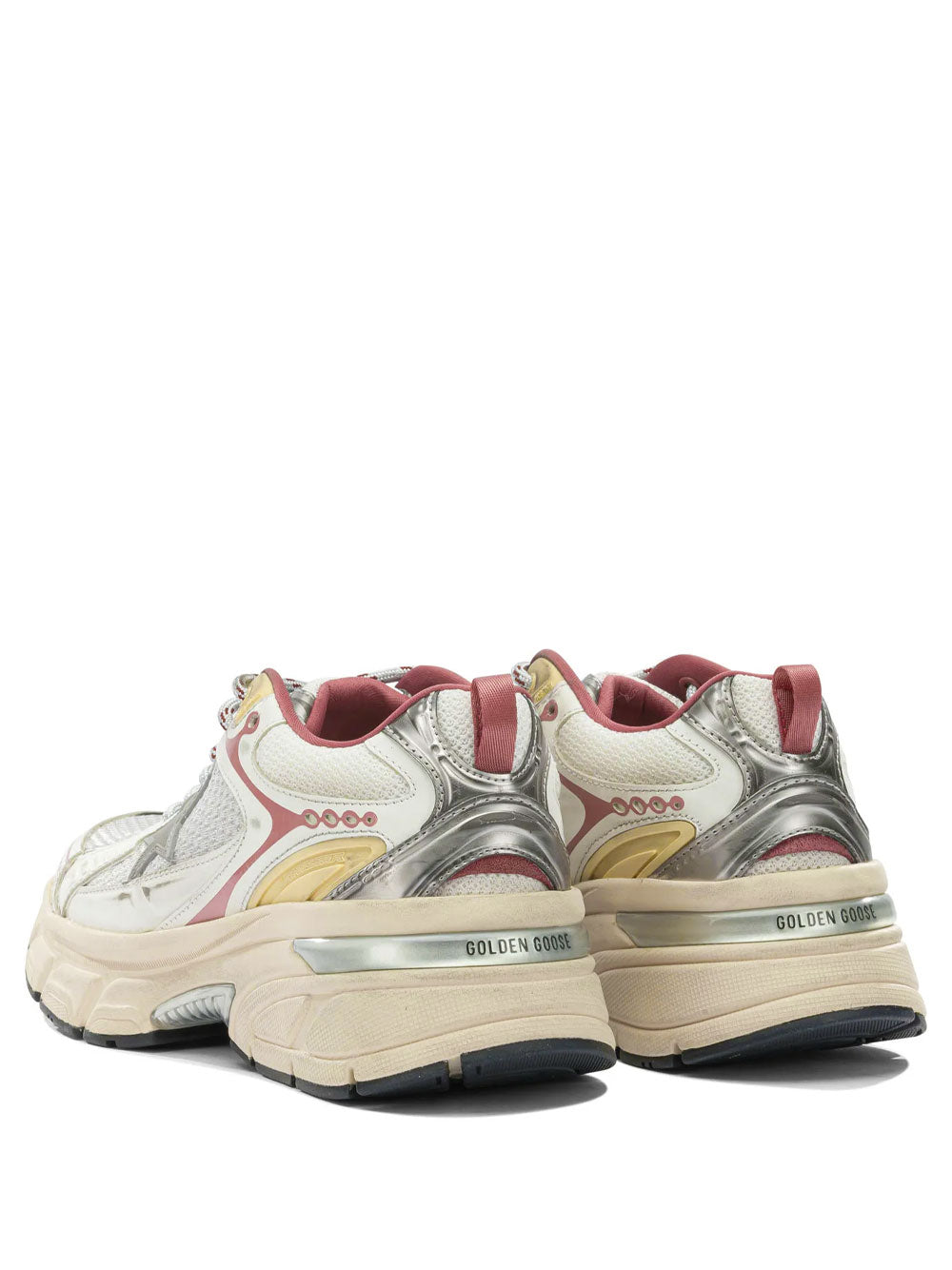 Golden Goose Women Lightstar Leather And Mesh Sneakers With Grey Tpu Star GOLDEN GOOSE