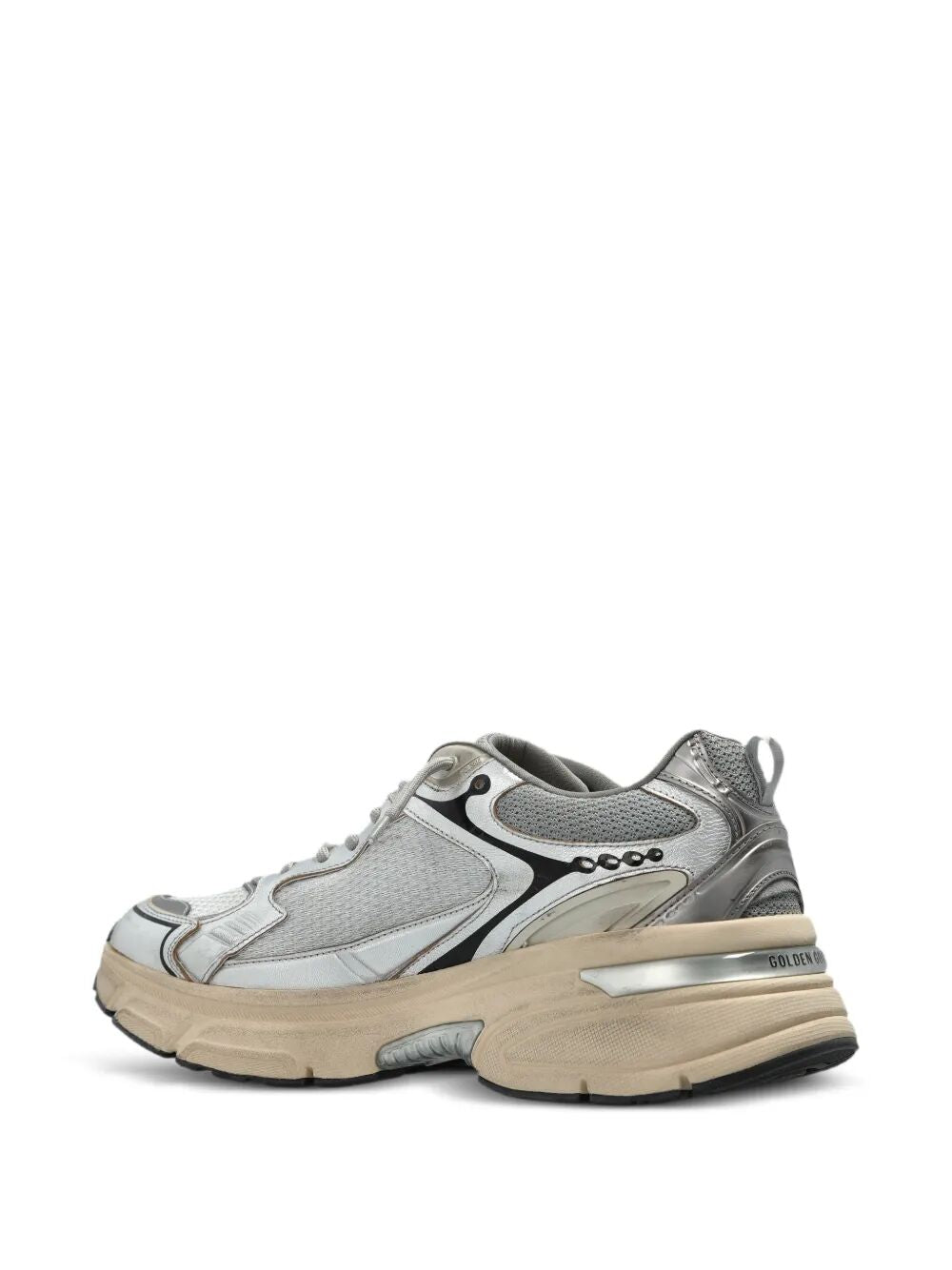 Golden Goose Men Lightstar Laminated Leather And Mesh Sneakers GOLDEN GOOSE