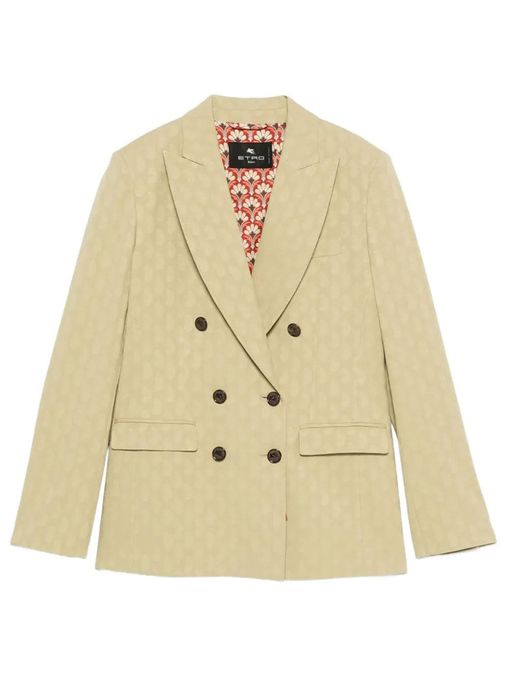 Etro Women Double-Breasted Fitted Paisley-Motif Blazer ETRO