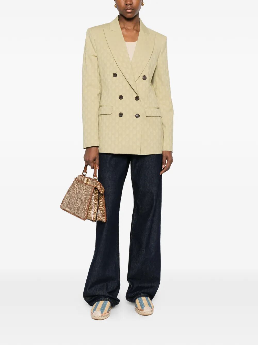 Etro Women Double-Breasted Fitted Paisley-Motif Blazer ETRO