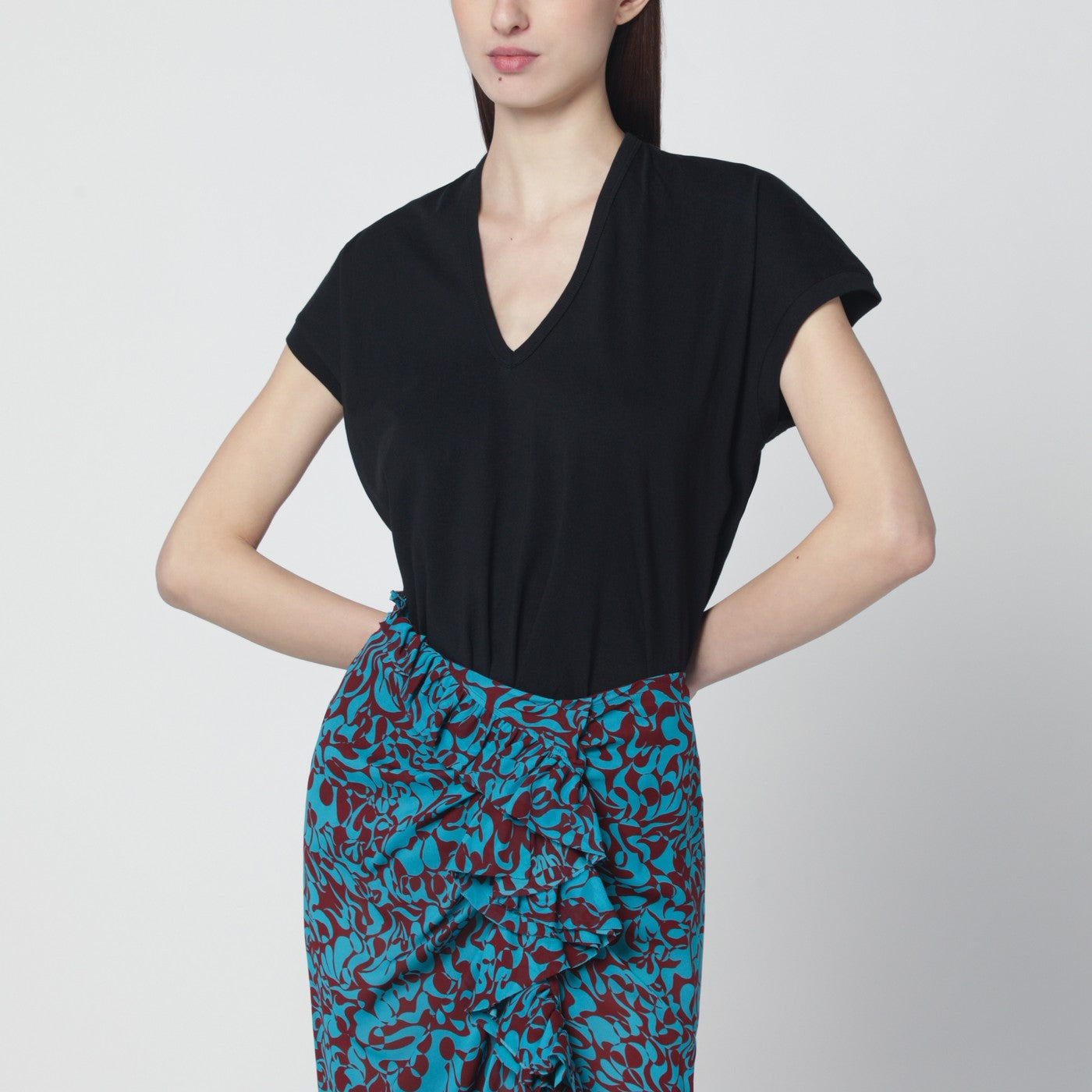 Dries Van Noten Black V-Neck T-Shirt Women DRIES VAN NOTEN