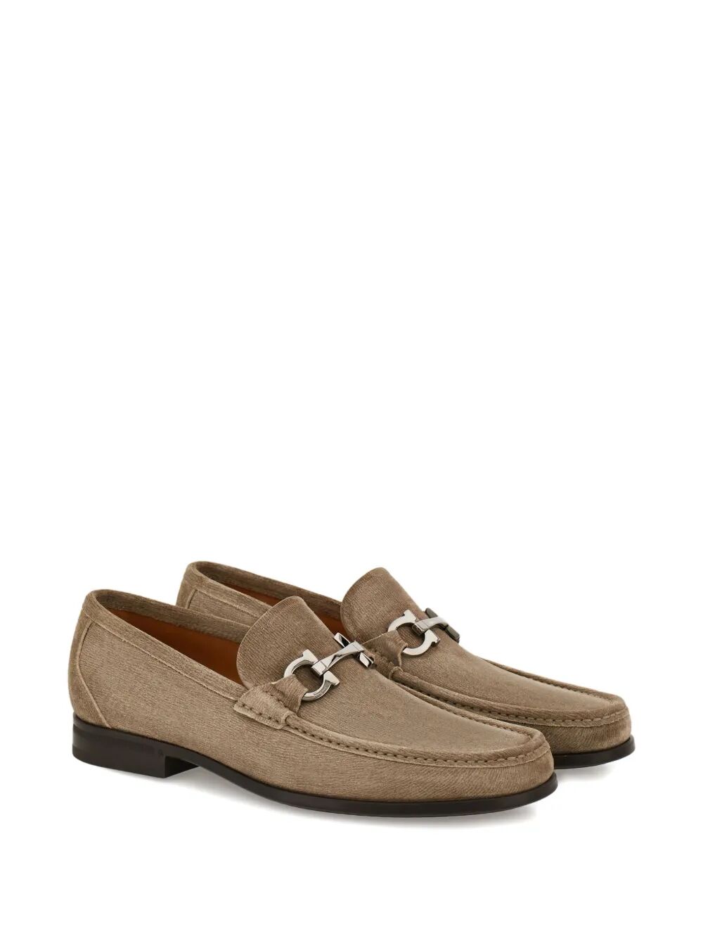 Ferragamo Men Grandioso2 Suede Loafers With Gancini Buckle FERRAGAMO