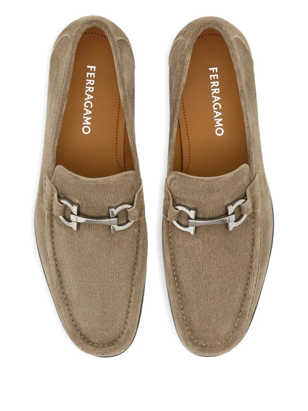 Ferragamo Men Grandioso2 Suede Loafers With Gancini Buckle FERRAGAMO