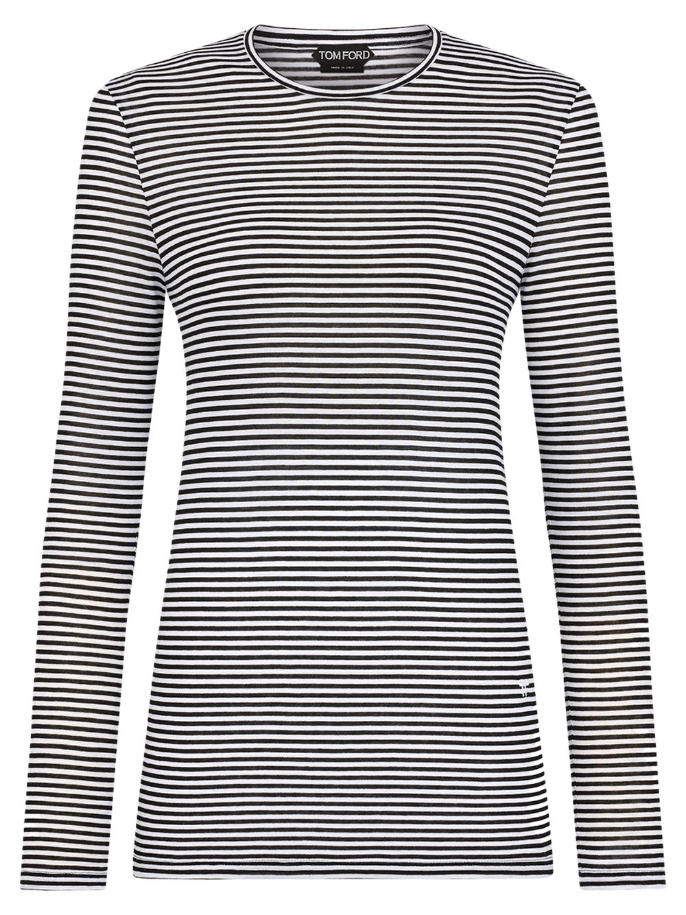 Tom Ford Women Long-Sleeved Striped T-Shirt With Tonal Tf Embroidered Logo TOM FORD