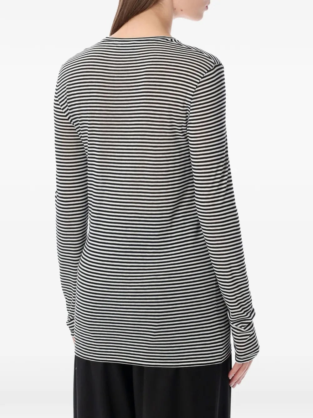 Tom Ford Women Long-Sleeved Striped T-Shirt With Tonal Tf Embroidered Logo TOM FORD