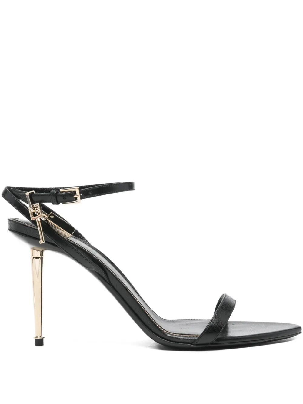 Tom Ford Women Shiny Leather Padlock Pointy Naked Sandals 85 TOM FORD