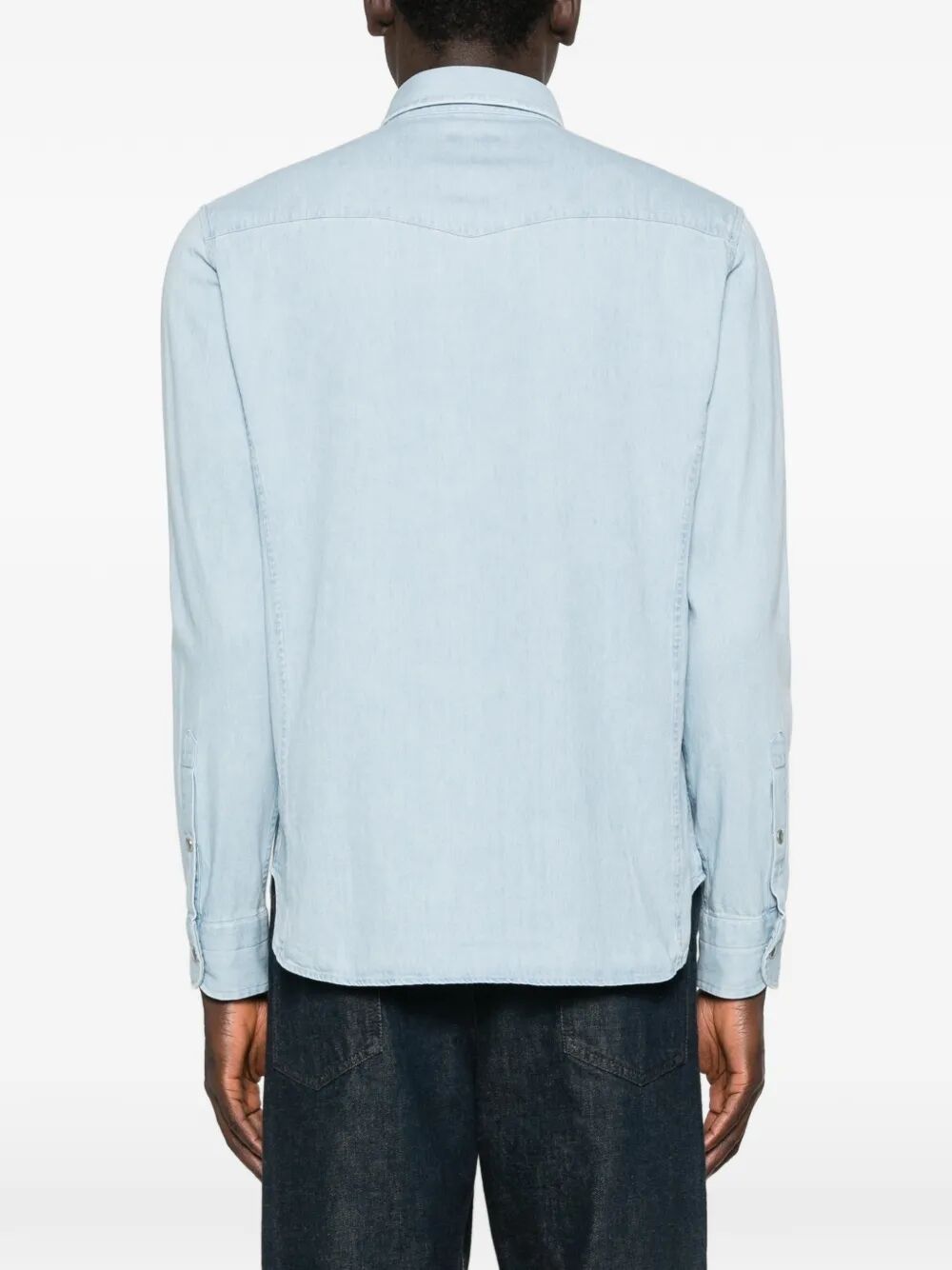 Tom Ford Men Denim Chambray Western Shirt TOM FORD