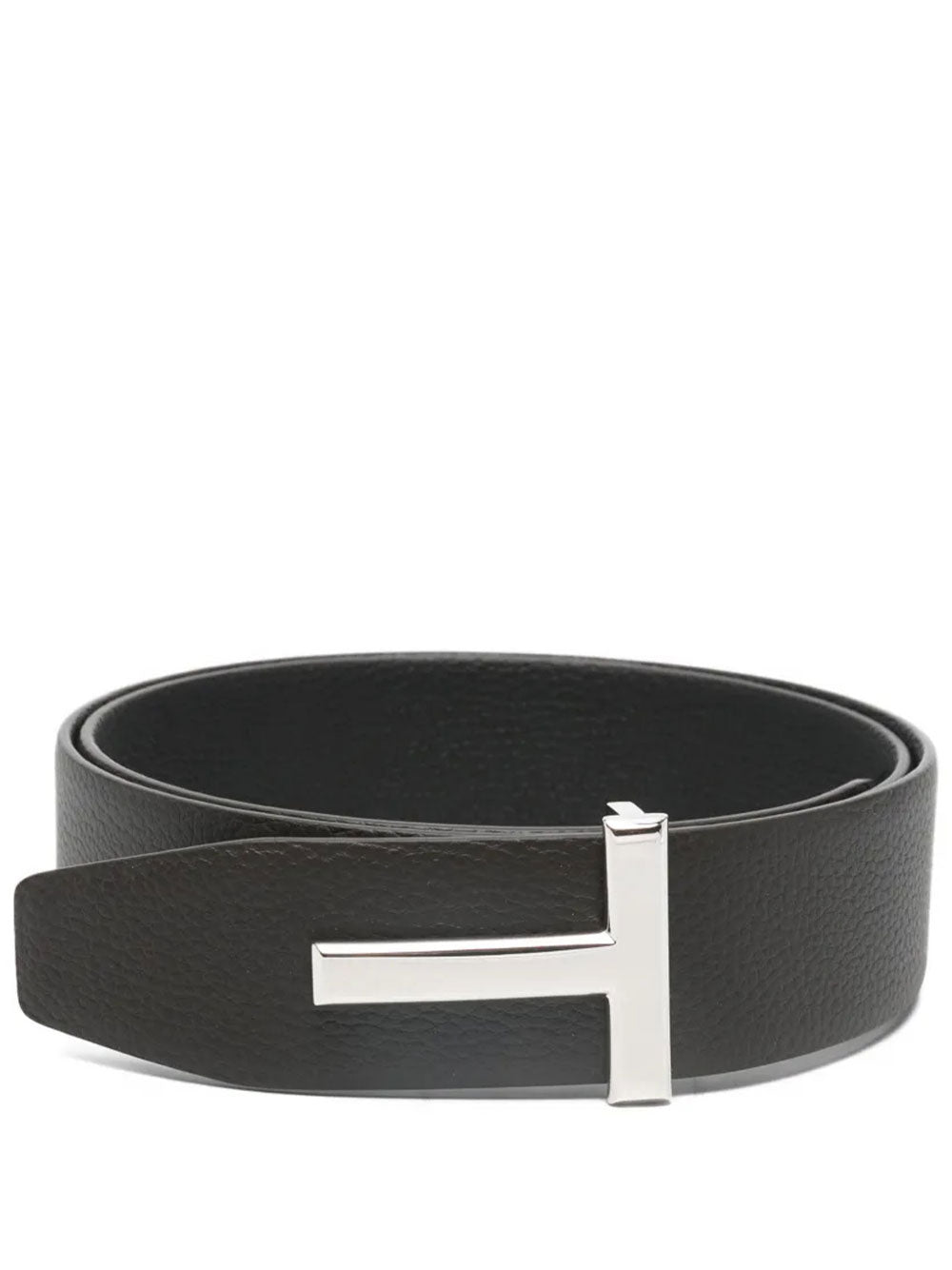 Tom Ford Men Grained Leather T Icon Reversible Belt TOM FORD