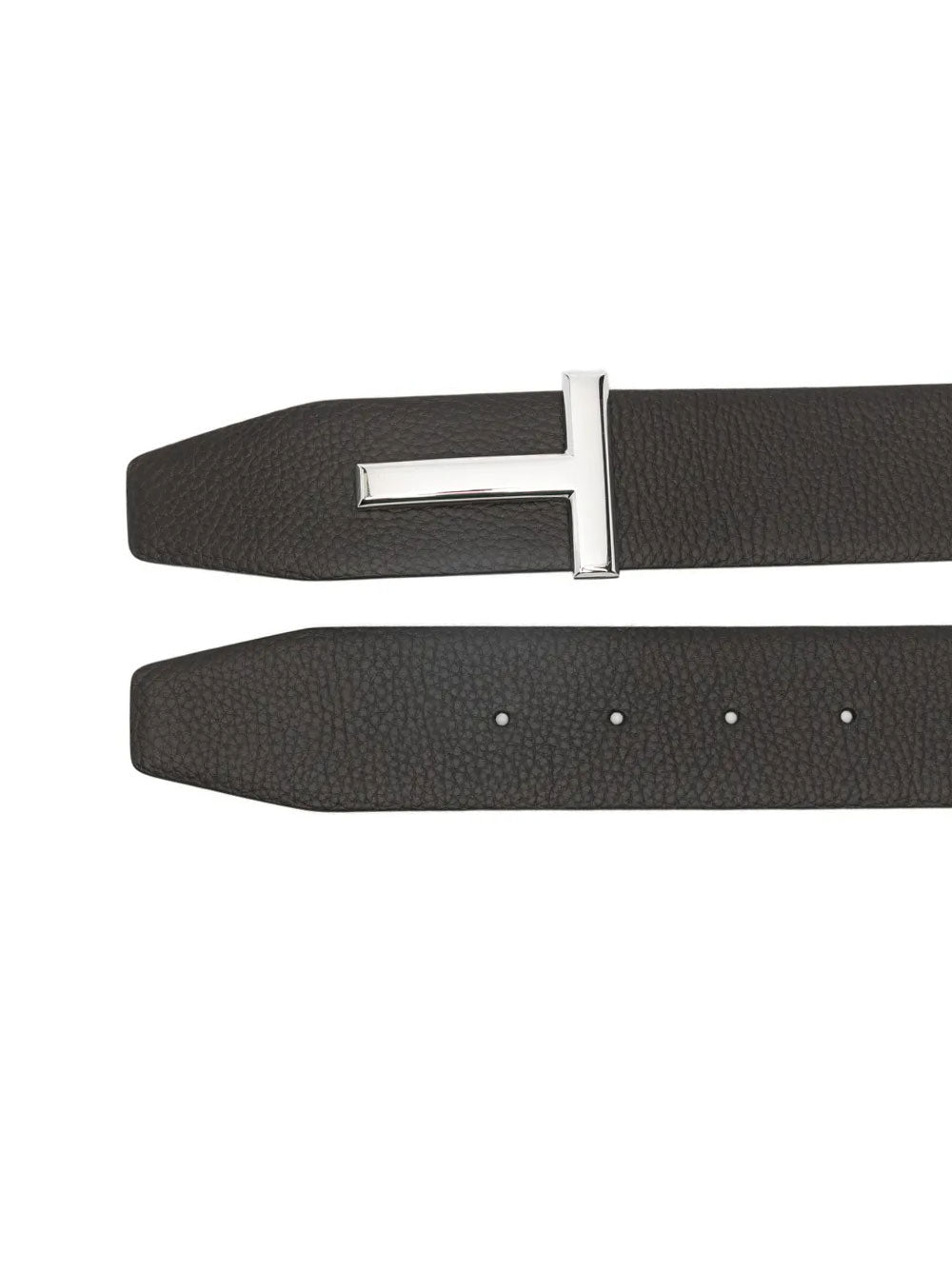Tom Ford Men Grained Leather T Icon Reversible Belt TOM FORD