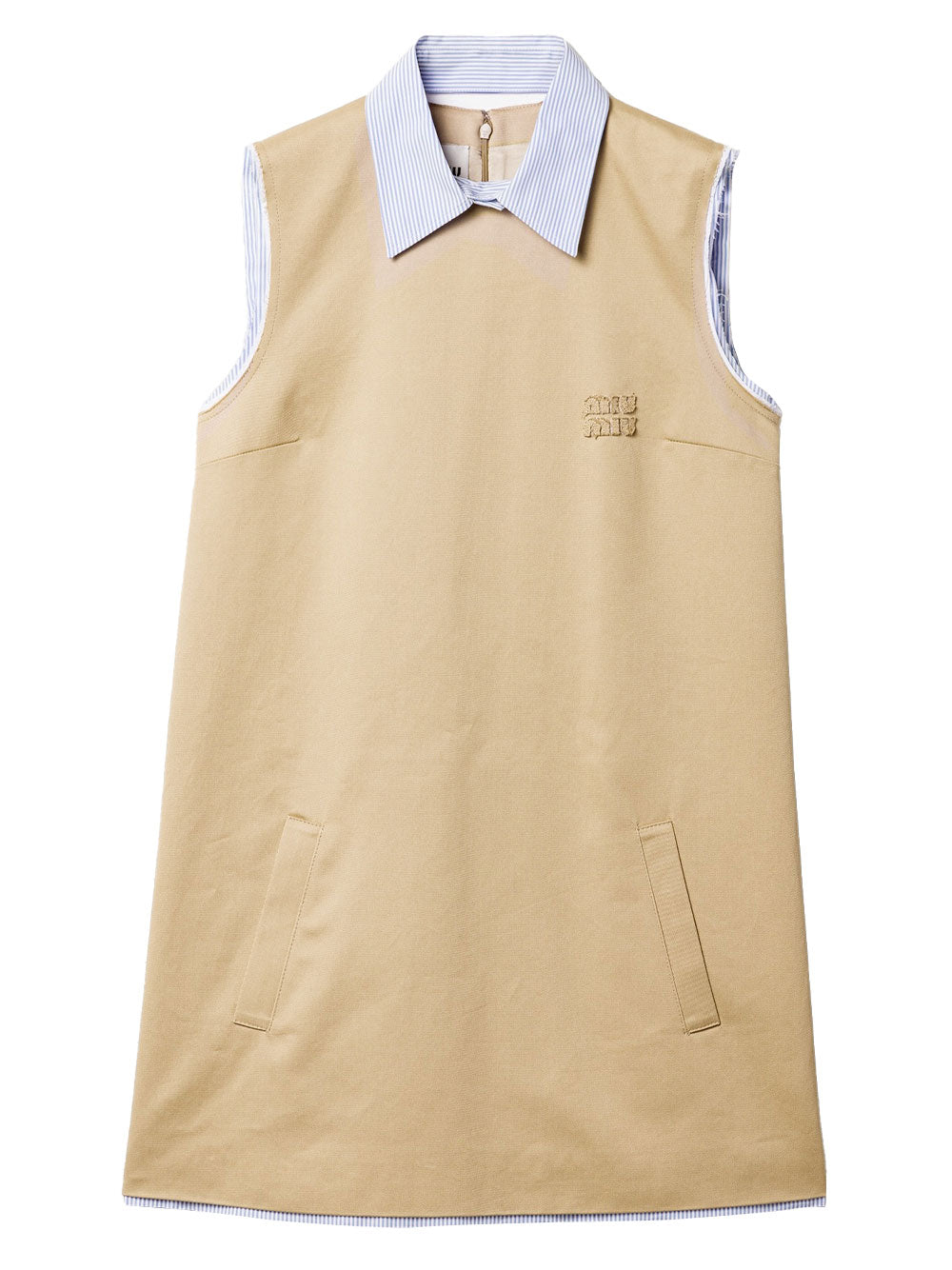 Miu Miu Women Chino Dress With Checked Poplin Details MIU MIU
