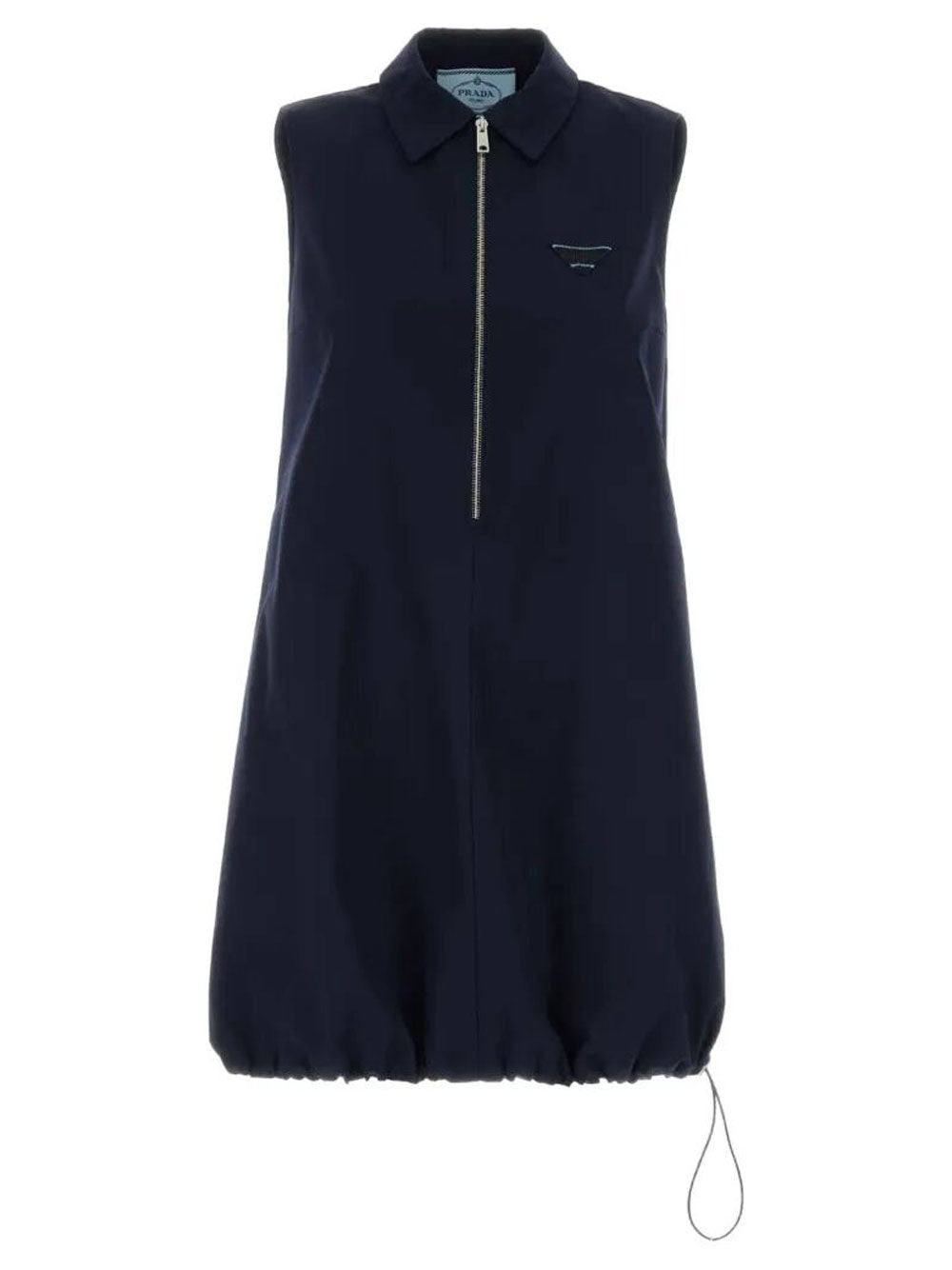 Prada Women Poplin Mini-Dress With Drawstring Hem PRADA
