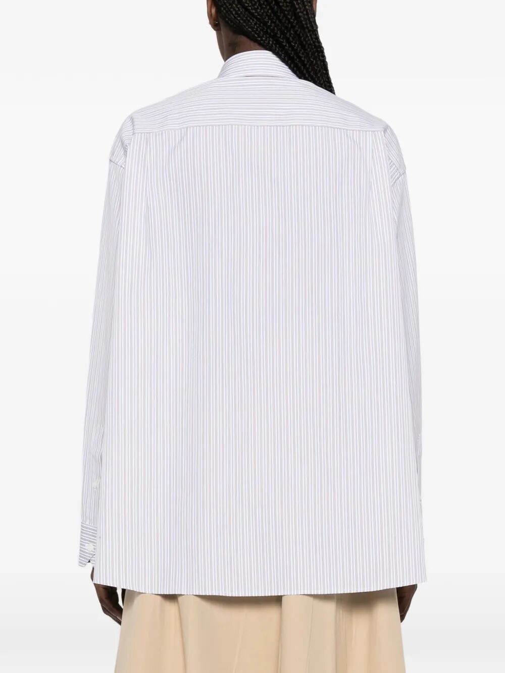 Prada Women Double-Stripe Cotton Poplin Shirt PRADA